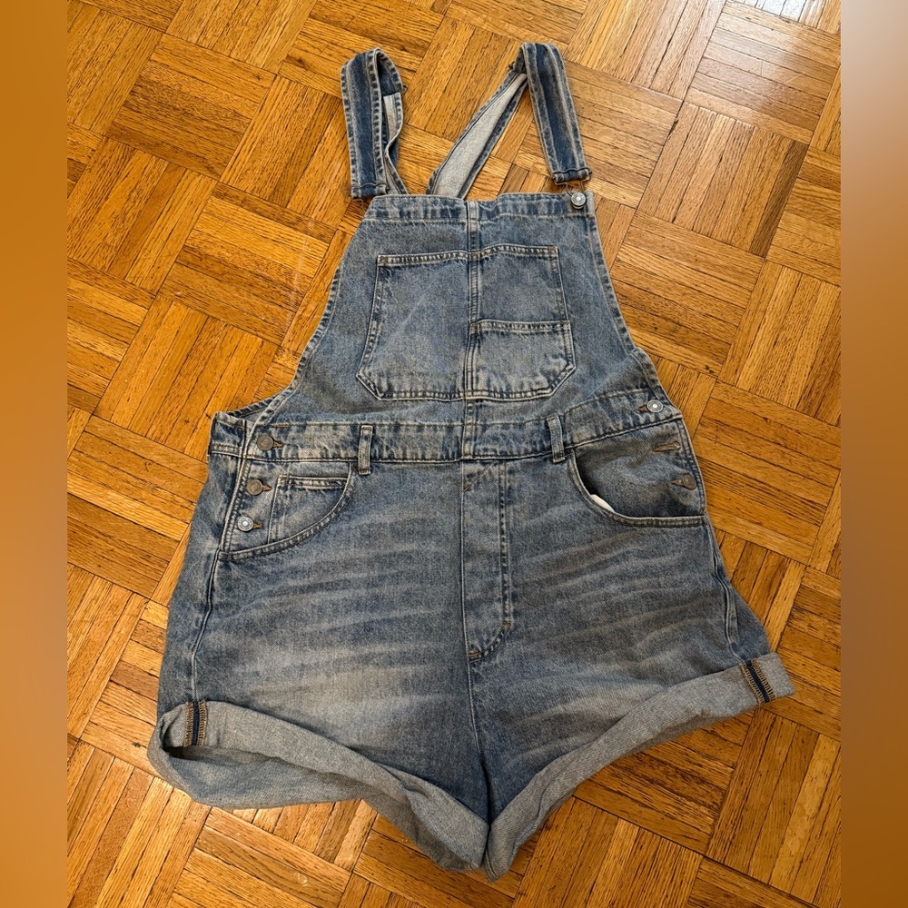 We The Free Blue Denim Overalls